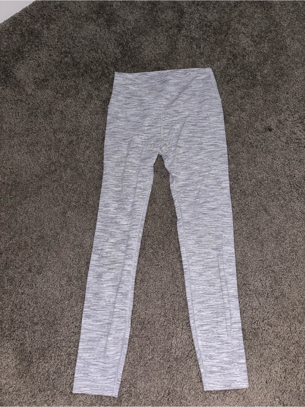 Lululemon Under Wunder HeatherGray Light Striped Leggings (Size 6)
